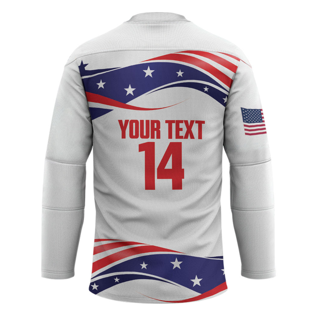 United States 2026 Soccer Custom Hockey Jersey We Are USA Go Champions Flag Waves