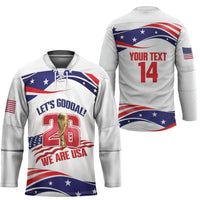 United States 2026 Soccer Custom Hockey Jersey We Are USA Go Champions Flag Waves