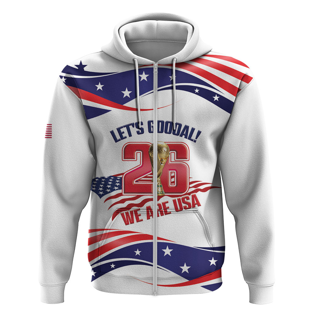 United States 2026 Soccer Custom Hoodie We Are USA Go Champions Flag Waves