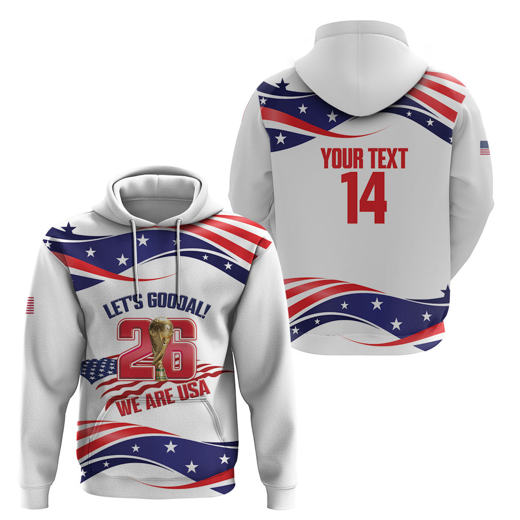 United States 2026 Soccer Custom Hoodie We Are USA Go Champions Flag Waves