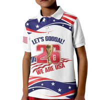 United States 2026 Soccer Custom Kid Polo Shirt We Are USA Go Champions Flag Waves