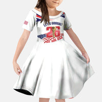 United States 2026 Soccer Custom Kid Short Sleeve Dress We Are USA Go Champions Flag Waves