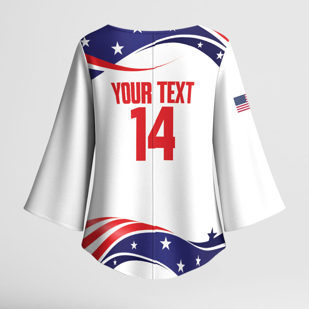 United States 2026 Soccer Custom Kimono Sleeve Blouse We Are USA Go Champions Flag Waves