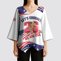 United States 2026 Soccer Custom Kimono Sleeve Blouse We Are USA Go Champions Flag Waves