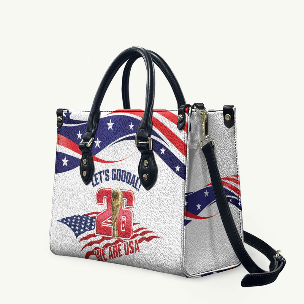 United States 2026 Soccer Leather Bag We Are USA Go Champions Flag Waves