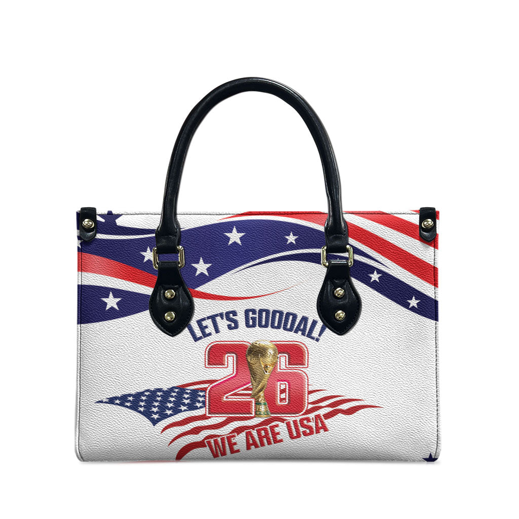 United States 2026 Soccer Leather Bag We Are USA Go Champions Flag Waves