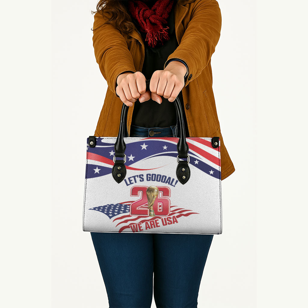 United States 2026 Soccer Leather Bag We Are USA Go Champions Flag Waves
