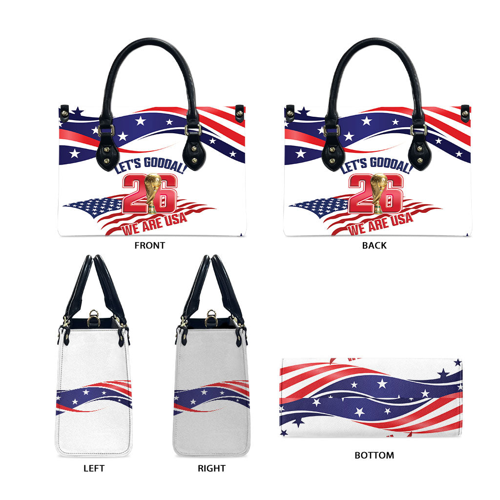 United States 2026 Soccer Leather Bag We Are USA Go Champions Flag Waves