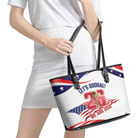 United States 2026 Soccer Leather Tote Bag We Are USA Go Champions Flag Waves