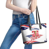 United States 2026 Soccer Leather Tote Bag We Are USA Go Champions Flag Waves