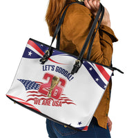 United States 2026 Soccer Leather Tote Bag We Are USA Go Champions Flag Waves