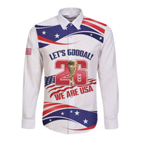 United States 2026 Soccer Custom Long Sleeve Button Shirt We Are USA Go Champions Flag Waves