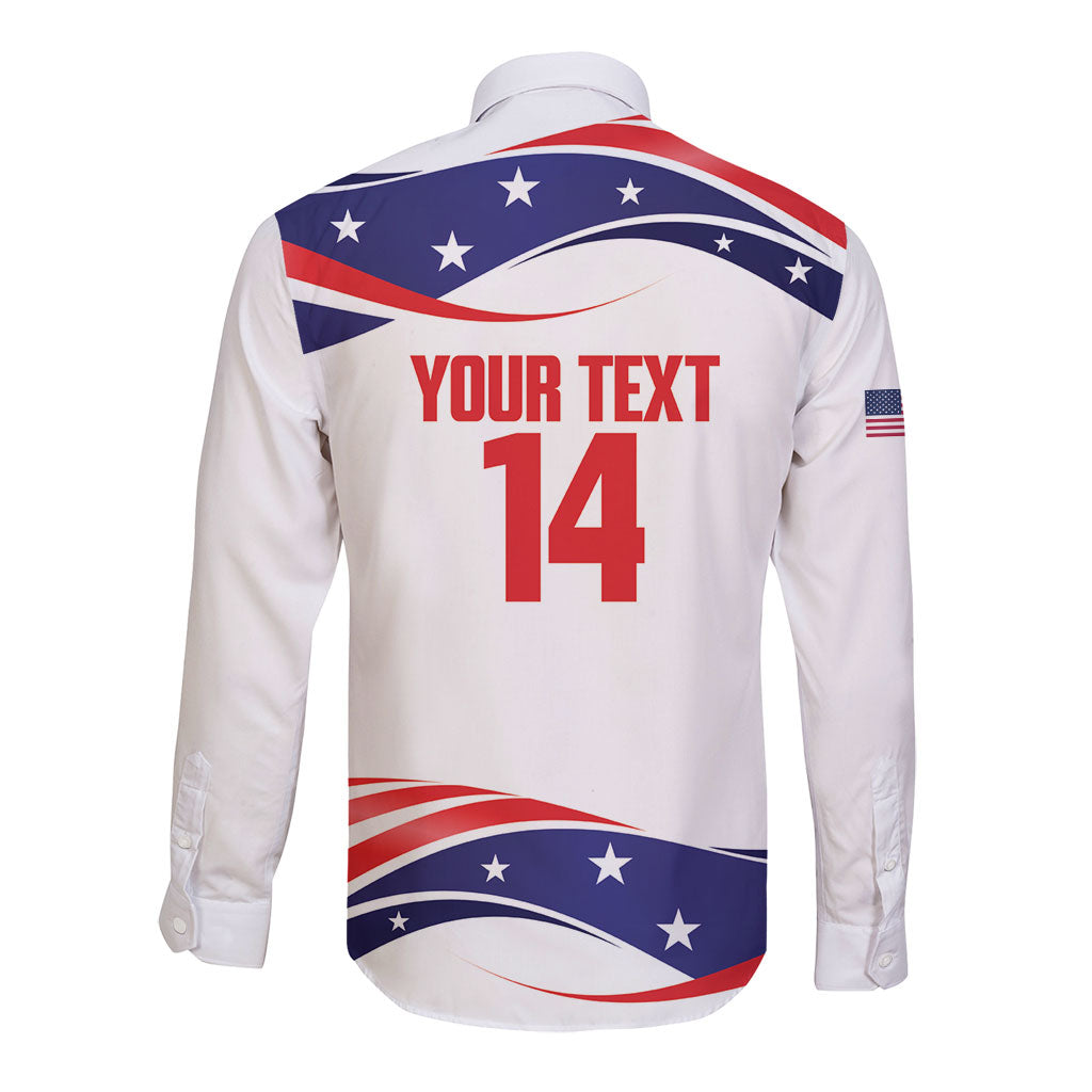 United States 2026 Soccer Custom Long Sleeve Button Shirt We Are USA Go Champions Flag Waves