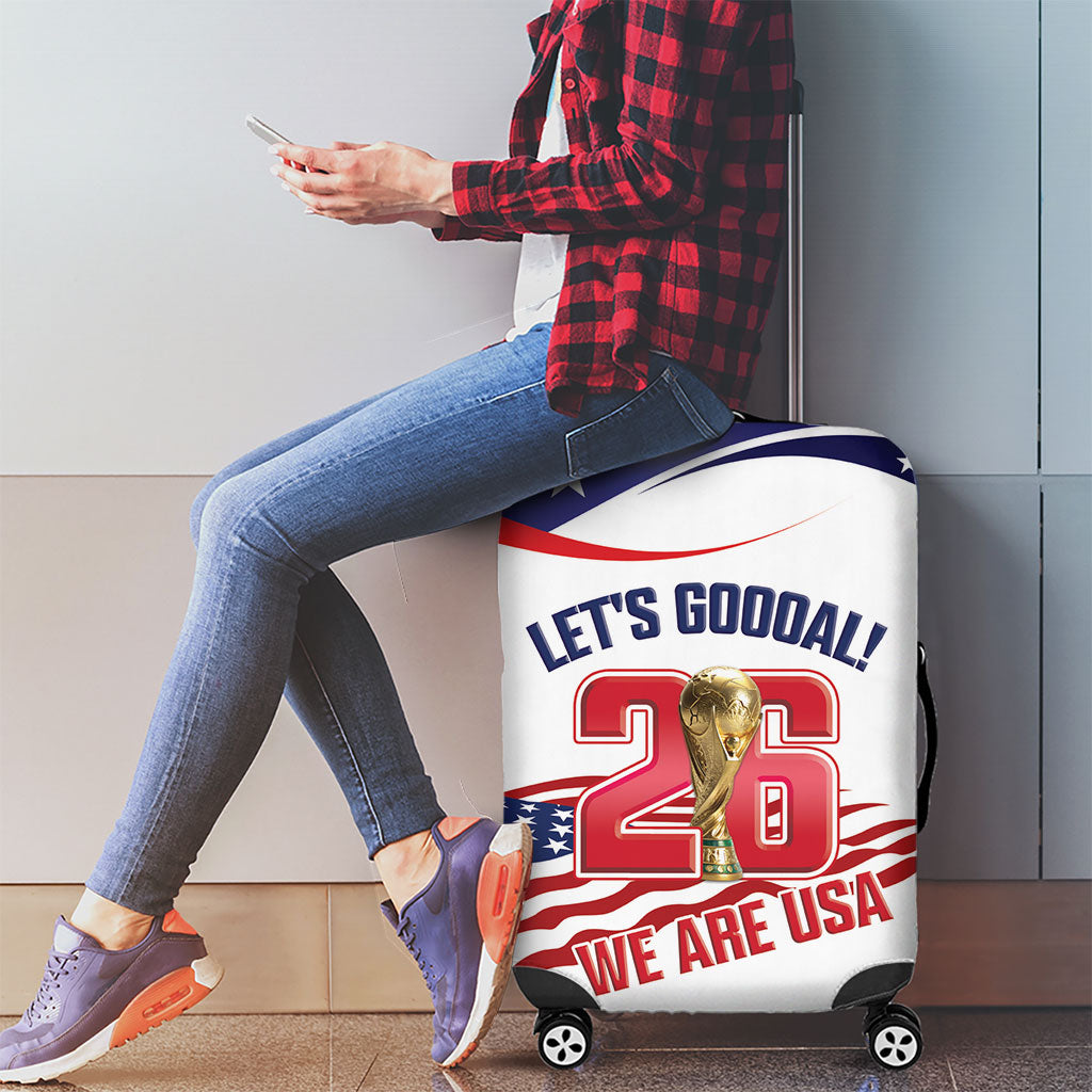 United States 2026 Soccer Luggage Cover We Are USA Go Champions Flag Waves