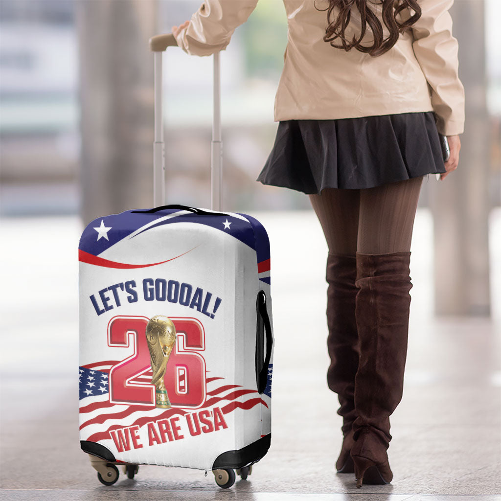 United States 2026 Soccer Luggage Cover We Are USA Go Champions Flag Waves