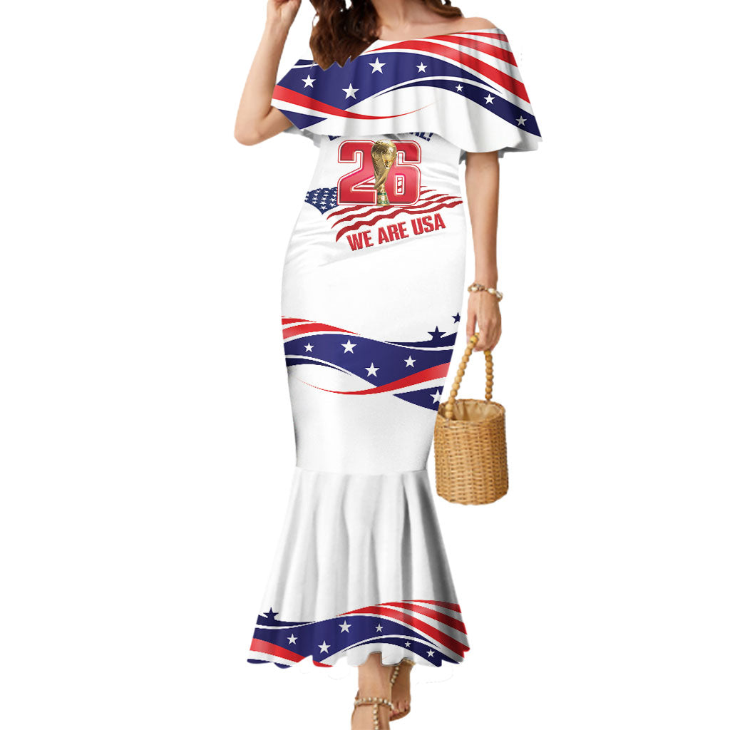 United States 2026 Soccer Custom Mermaid Dress We Are USA Go Champions Flag Waves