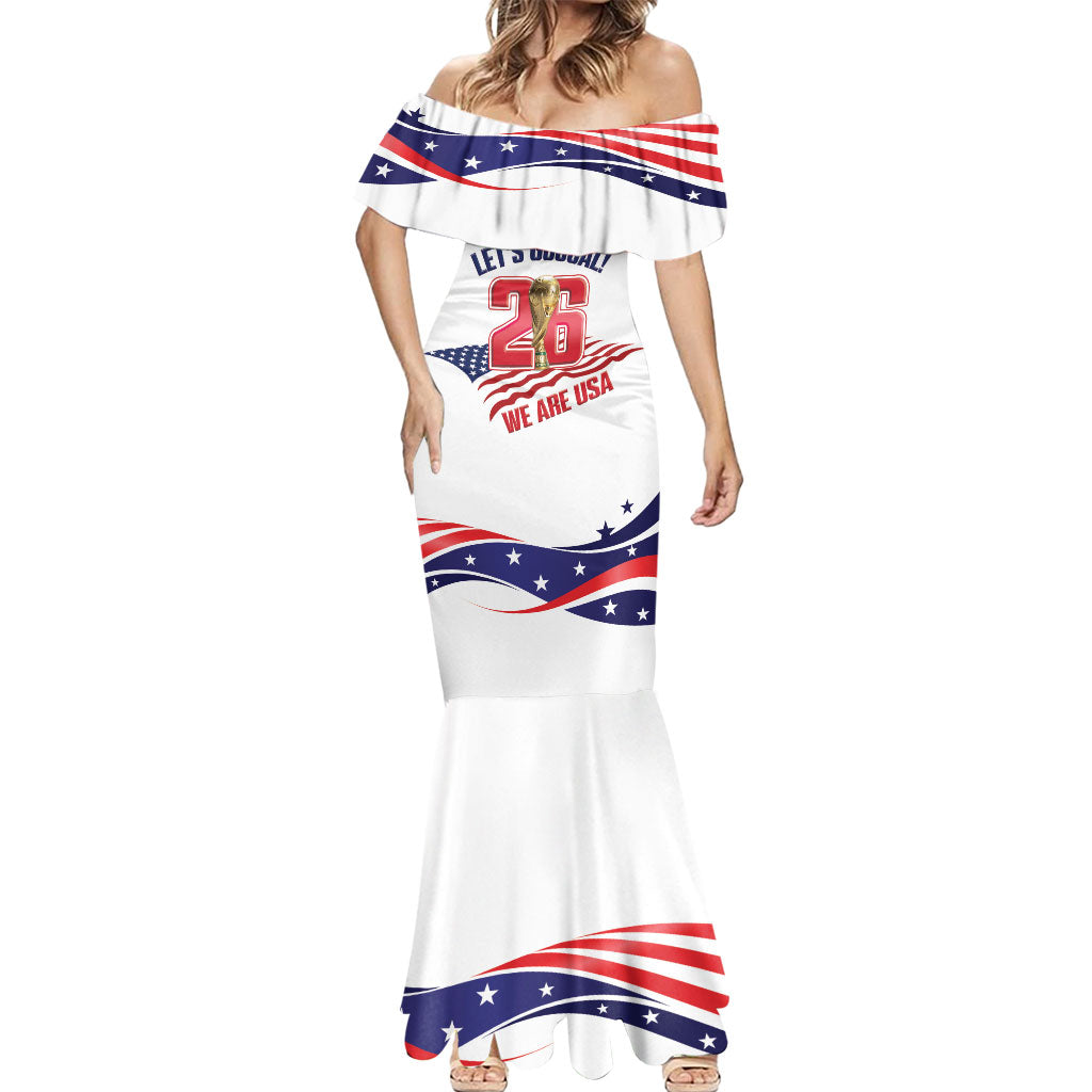 United States 2026 Soccer Custom Mermaid Dress We Are USA Go Champions Flag Waves