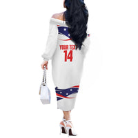 United States 2026 Soccer Custom Off The Shoulder Long Sleeve Dress We Are USA Go Champions Flag Waves
