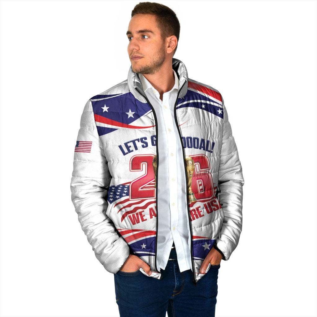 United States 2026 Soccer Custom Padded Jacket We Are USA Go Champions Flag Waves