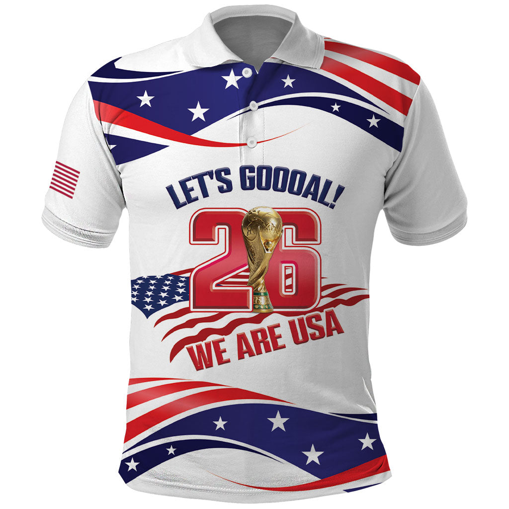 United States 2026 Soccer Custom Polo Shirt We Are USA Go Champions Flag Waves