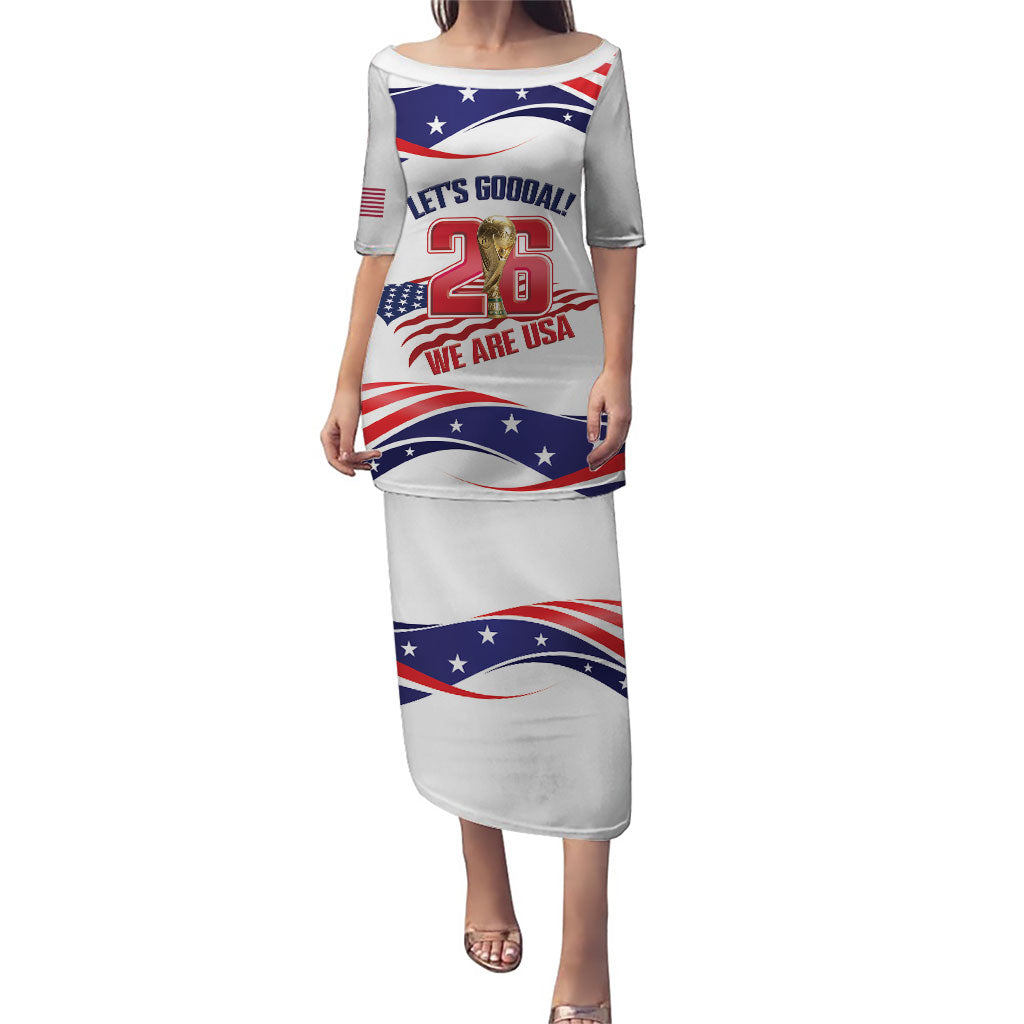 United States 2026 Soccer Custom Puletasi We Are USA Go Champions Flag Waves