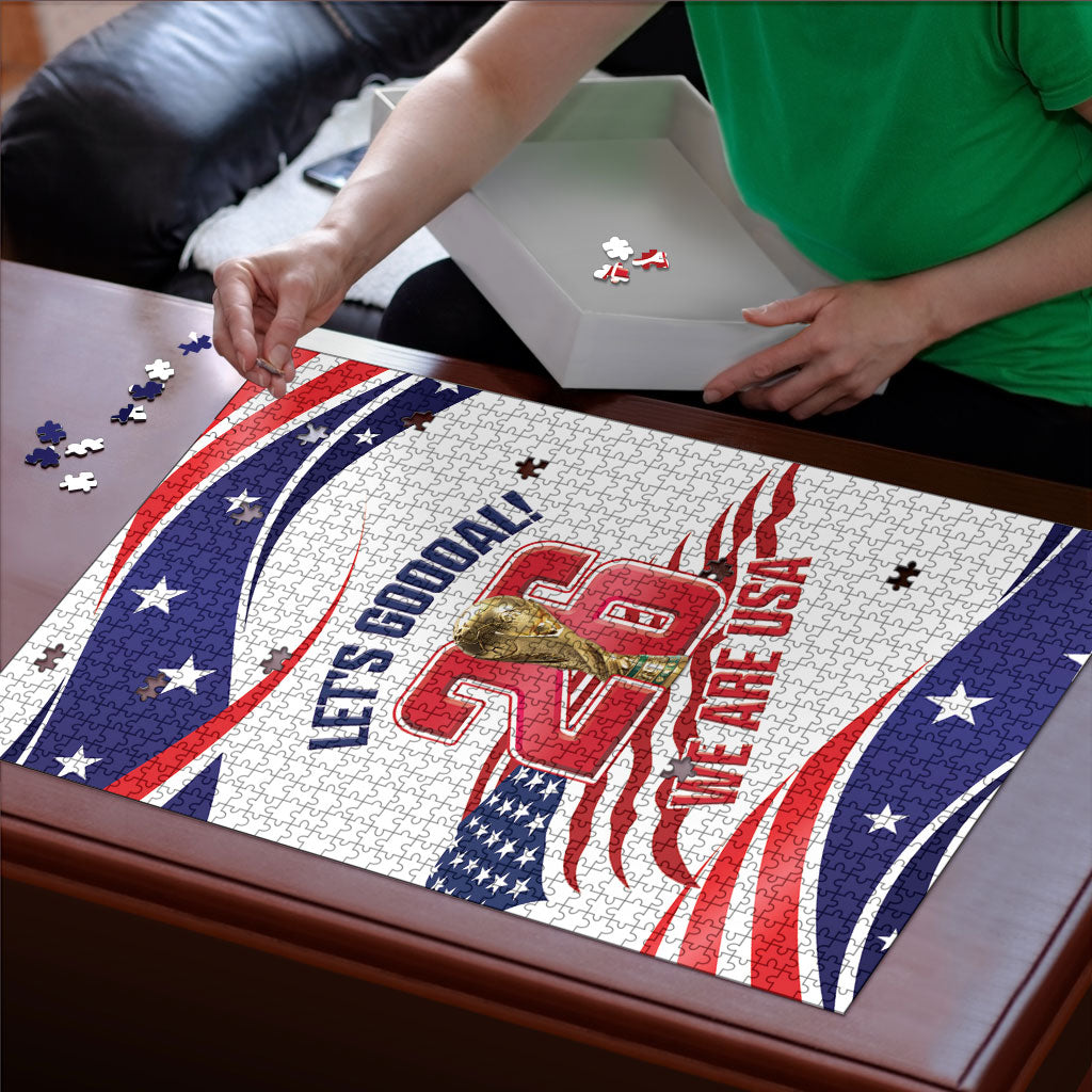 United States 2026 Soccer Puzzle We Are USA Go Champions Flag Waves