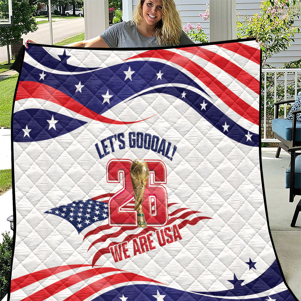 United States 2026 Soccer Quilt We Are USA Go Champions Flag Waves
