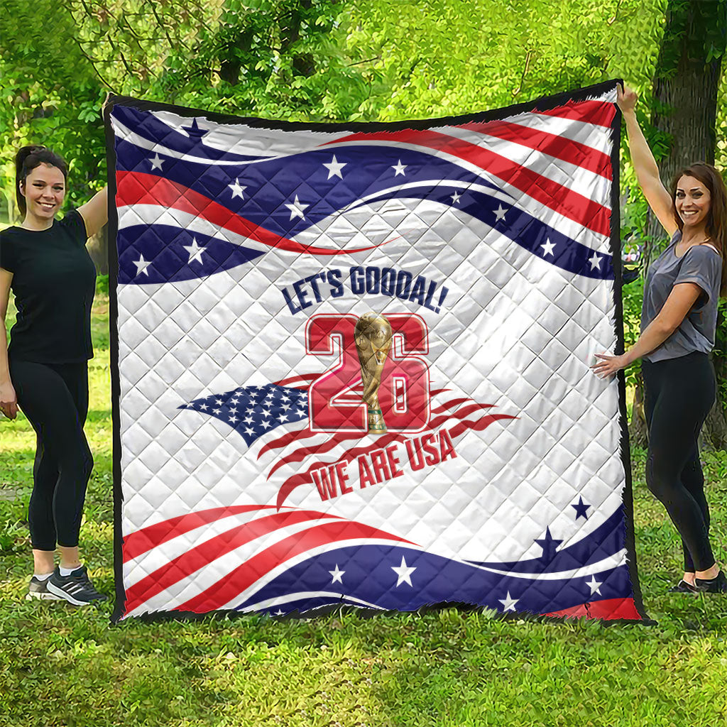 United States 2026 Soccer Quilt We Are USA Go Champions Flag Waves