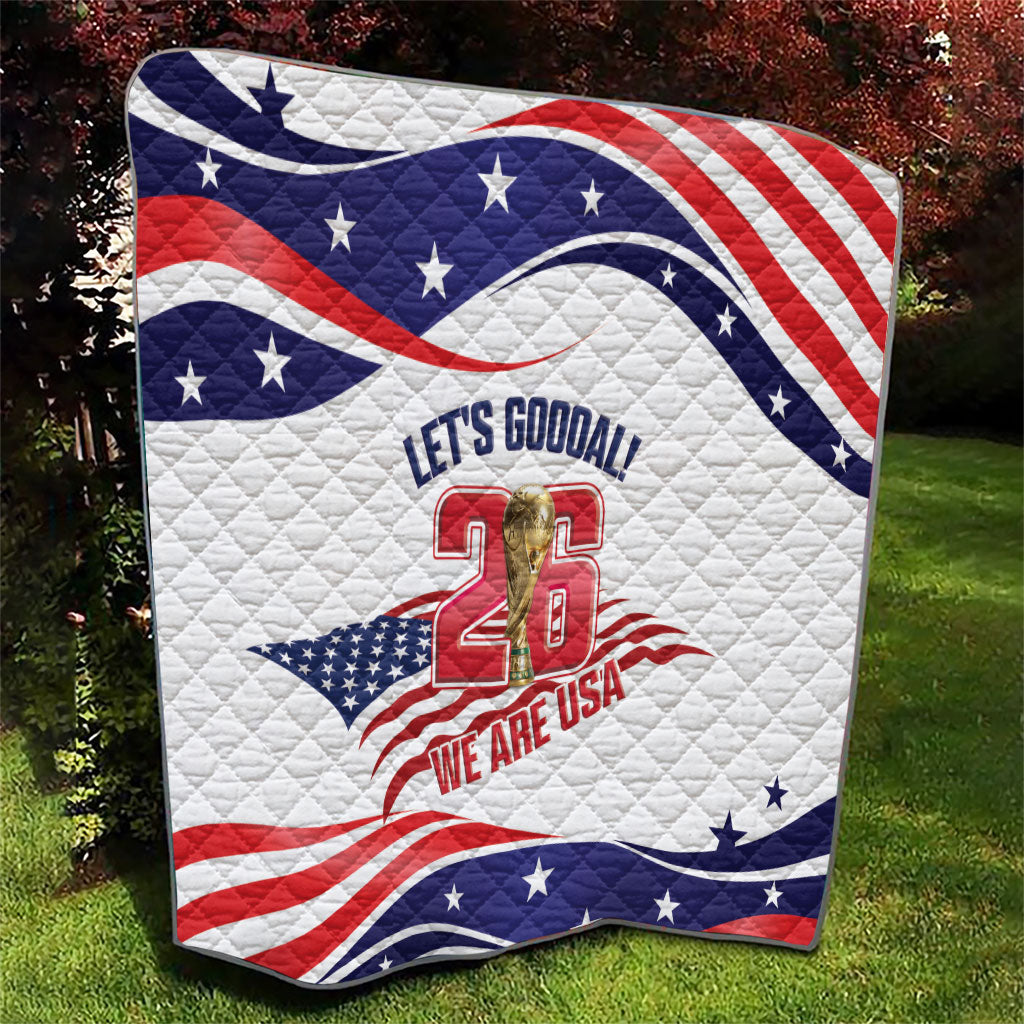 United States 2026 Soccer Quilt We Are USA Go Champions Flag Waves