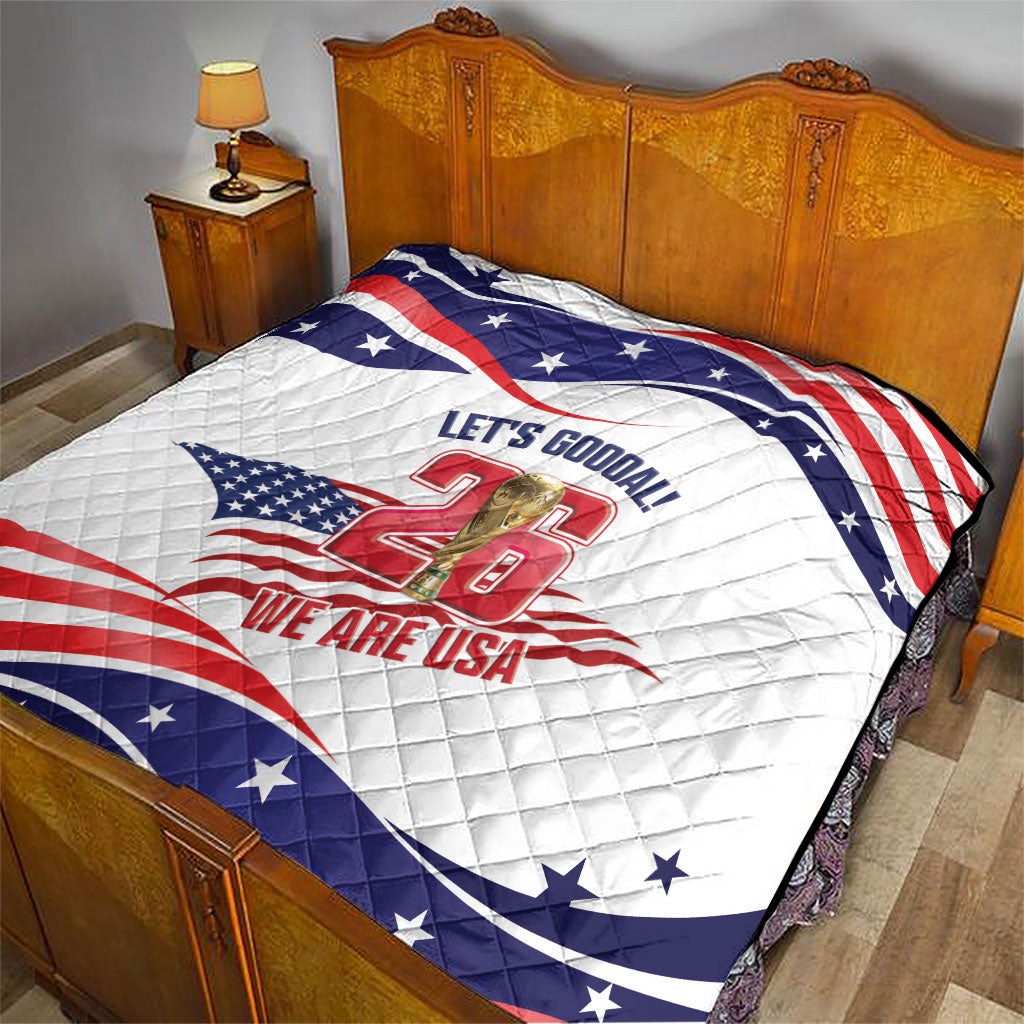 United States 2026 Soccer Quilt We Are USA Go Champions Flag Waves