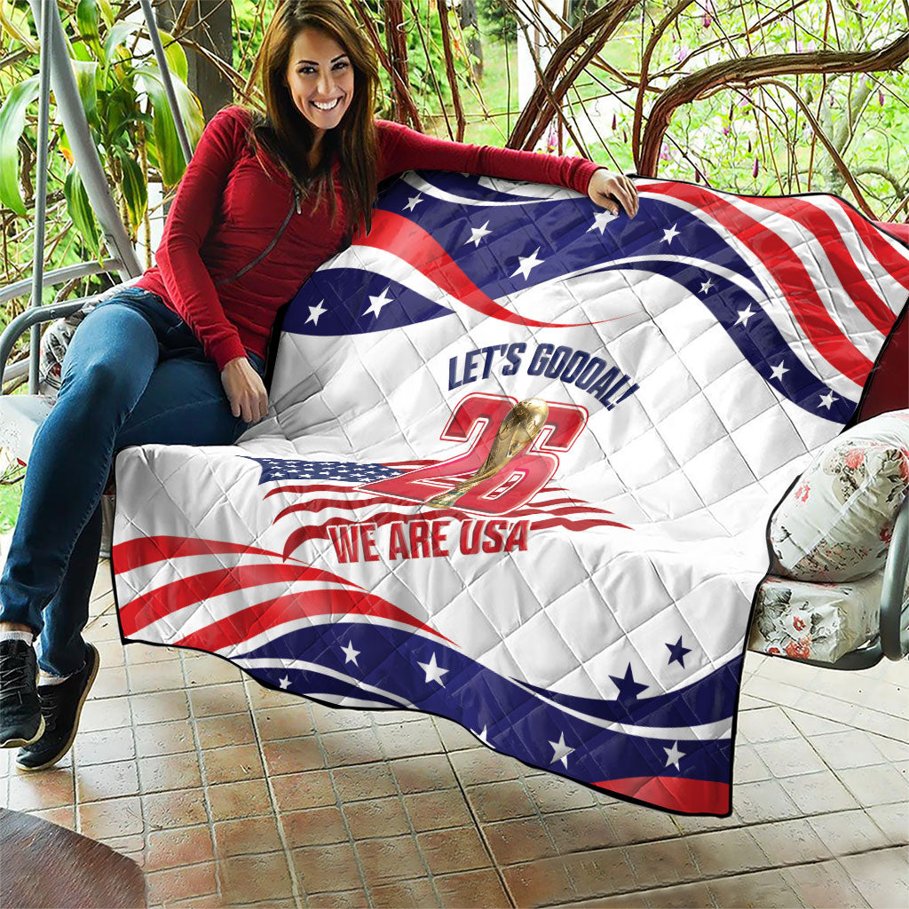 United States 2026 Soccer Quilt We Are USA Go Champions Flag Waves