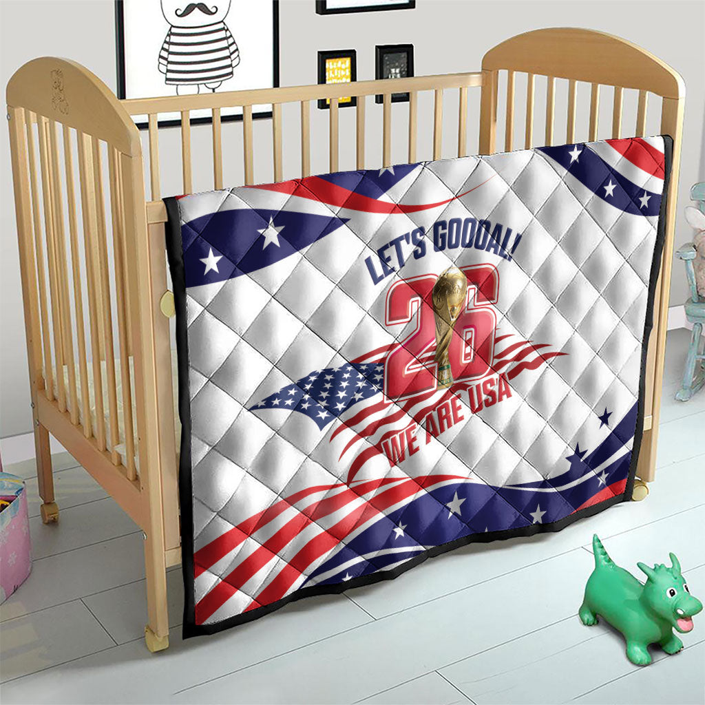 United States 2026 Soccer Quilt We Are USA Go Champions Flag Waves