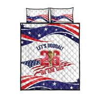 United States 2026 Soccer Quilt Bed Set We Are USA Go Champions Flag Waves