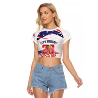 United States 2026 Soccer Custom Raglan Cropped T Shirt We Are USA Go Champions Flag Waves