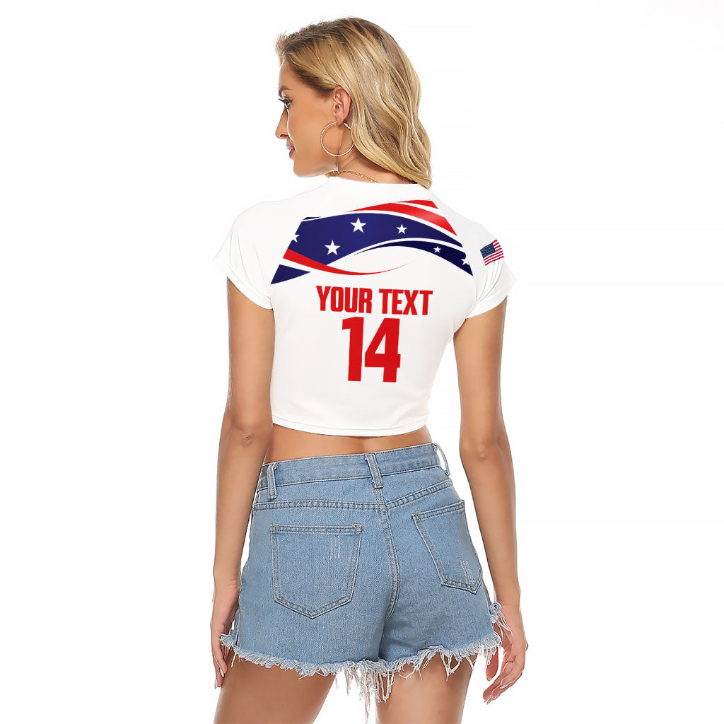 United States 2026 Soccer Custom Raglan Cropped T Shirt We Are USA Go Champions Flag Waves
