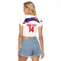United States 2026 Soccer Custom Raglan Cropped T Shirt We Are USA Go Champions Flag Waves