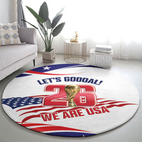 United States 2026 Soccer Round Carpet We Are USA Go Champions Flag Waves