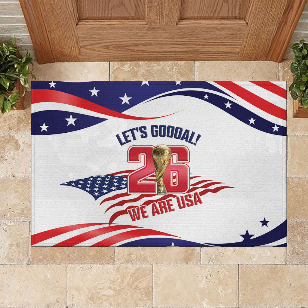 United States 2026 Soccer Rubber Doormat We Are USA Go Champions Flag Waves
