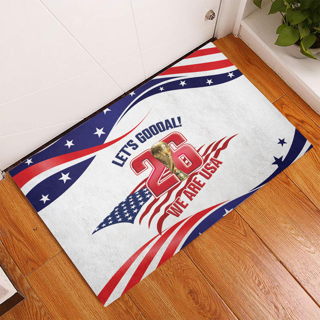 United States 2026 Soccer Rubber Doormat We Are USA Go Champions Flag Waves