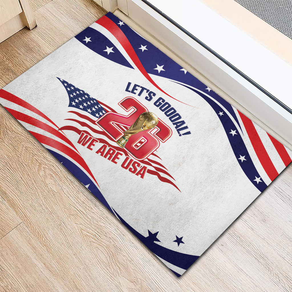 United States 2026 Soccer Rubber Doormat We Are USA Go Champions Flag Waves