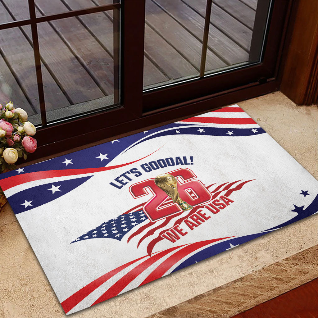 United States 2026 Soccer Rubber Doormat We Are USA Go Champions Flag Waves