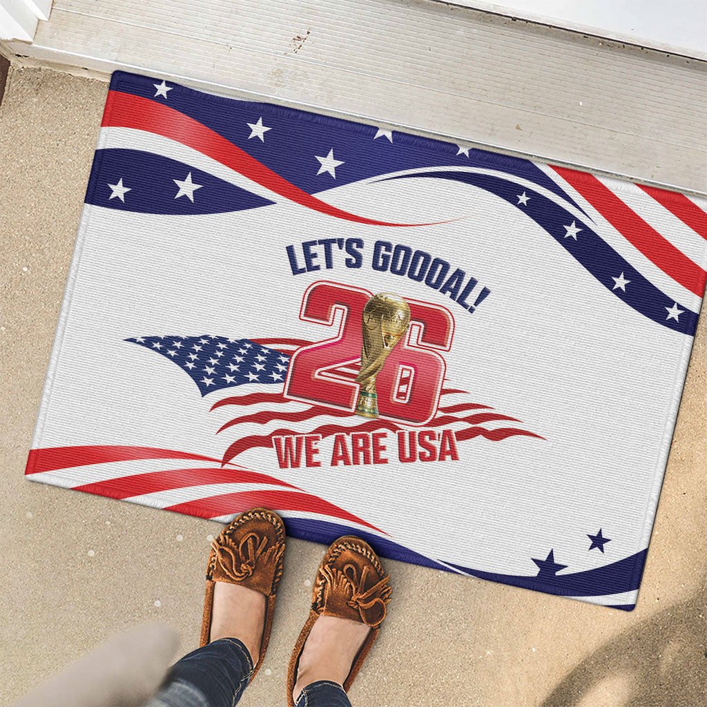 United States 2026 Soccer Rubber Doormat We Are USA Go Champions Flag Waves