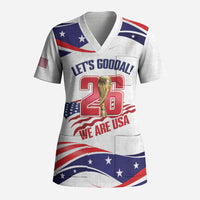 United States 2026 Soccer Custom Scrub Top We Are USA Go Champions Flag Waves