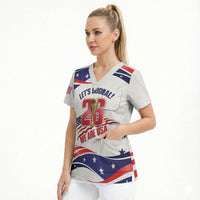 United States 2026 Soccer Custom Scrub Top We Are USA Go Champions Flag Waves