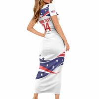 United States 2026 Soccer Custom Short Sleeve Bodycon Dress We Are USA Go Champions Flag Waves LT14