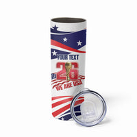 United States 2026 Soccer Custom Skinny Tumbler We Are USA Go Champions Flag Waves