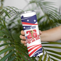 United States 2026 Soccer Custom Skinny Tumbler We Are USA Go Champions Flag Waves