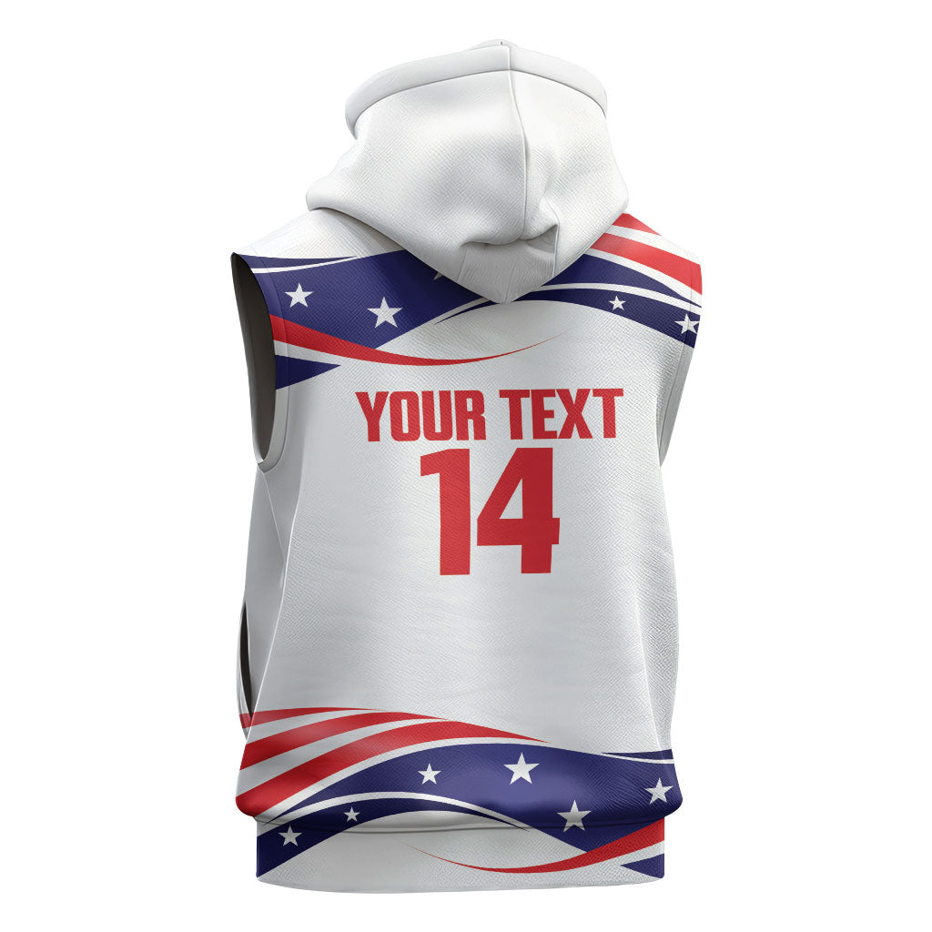 United States 2026 Soccer Custom Sleeveless Hoodie We Are USA Go Champions Flag Waves