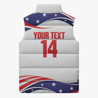 United States 2026 Soccer Custom Sleeveless Puffer Jacket We Are USA Go Champions Flag Waves