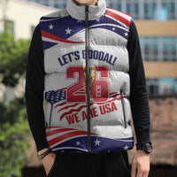 United States 2026 Soccer Custom Sleeveless Puffer Jacket We Are USA Go Champions Flag Waves